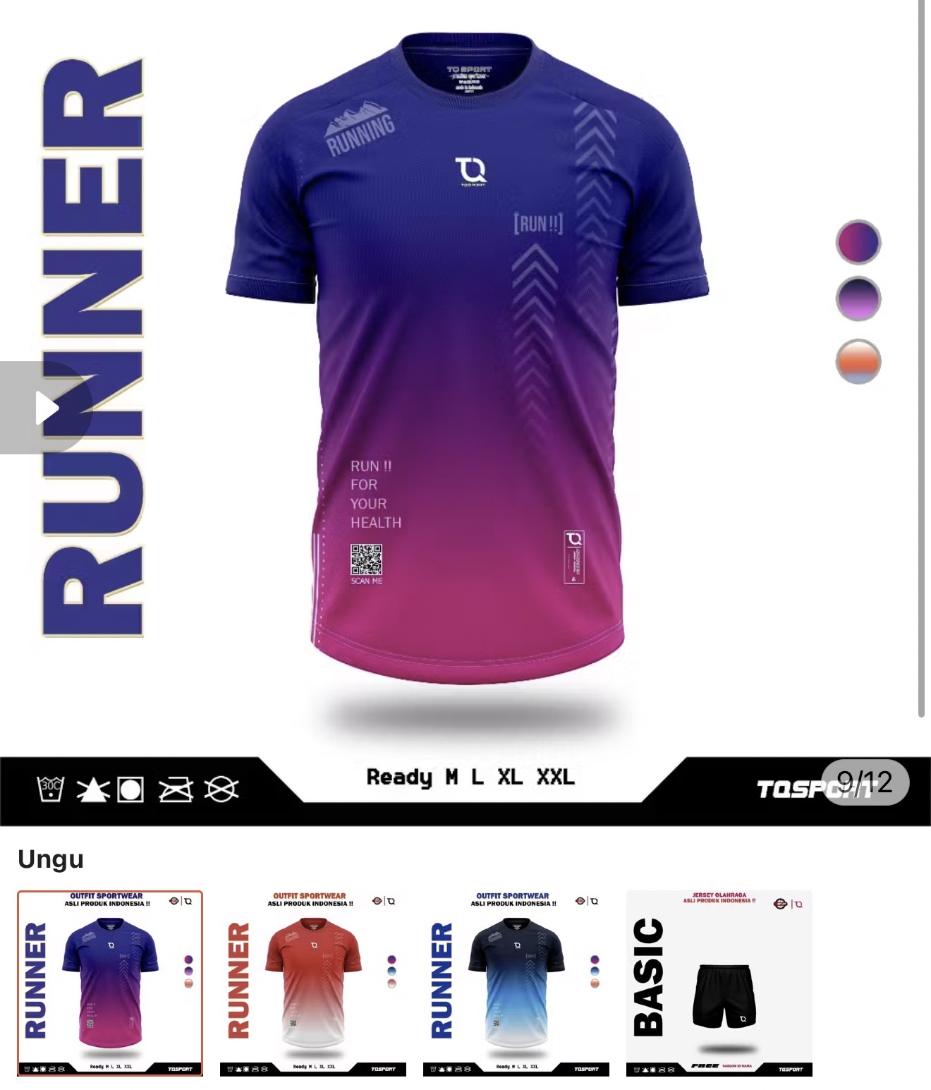 ￼TQSPORT - Aura V2 Baju Running Pria Kaos Olahraga Dryfit