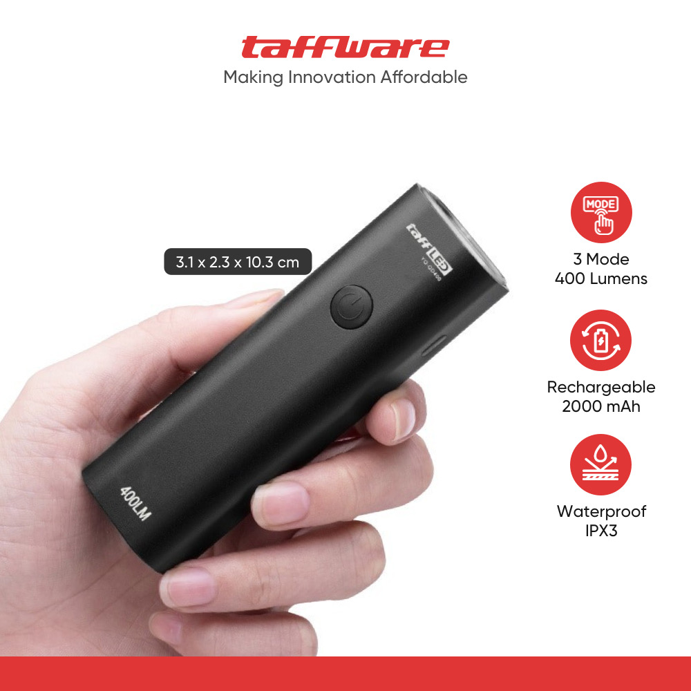 ￼TaffLED Lampu Depan Sepeda LED CREE XPG USB 2000mAh 400 Lumens - YQ-QD400