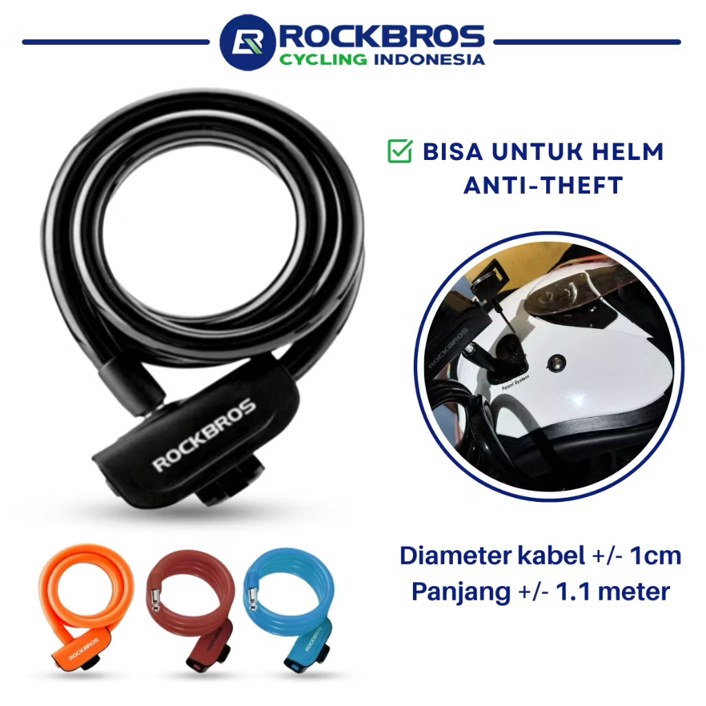 ￼ROCKBROS Kunci Gembok Sepeda Ring RKS515 Bicycle Lock with Bracket Anti Maling MTB Alloy | RCI